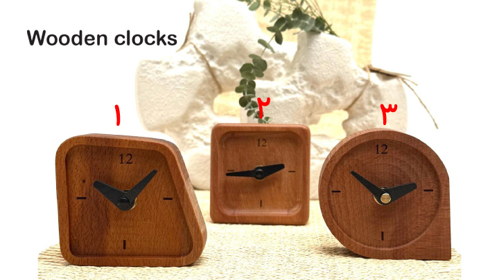 ساعت رومیزی چوب راش آداک - طرح‌های متنوع